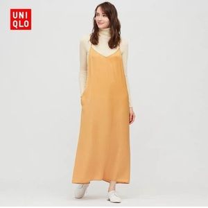 Uniqlo Caramel Tan Brown Maxi Long Trapeze Sleeveless Slip Dress - S​